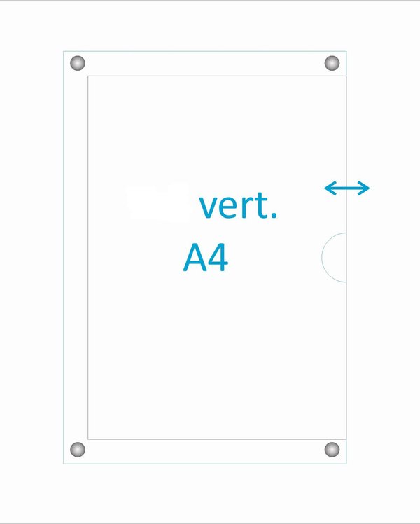 Placa-Carpeta de metacrilato especial para hojas A4 en vertical