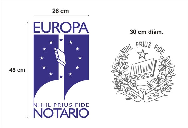 Vinilo A3 logo notarial Europa