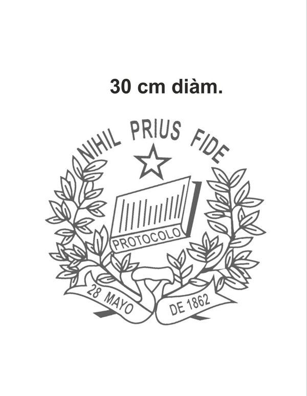 Vinilo redondo logo notarial Nihil Prius Fide